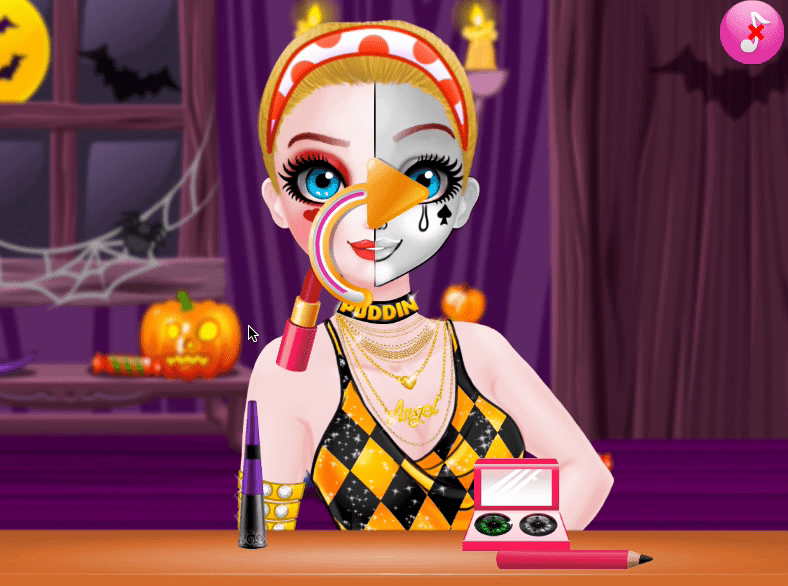 Princess Halloween Makeup Half Faces Tutorial Screenshot 3