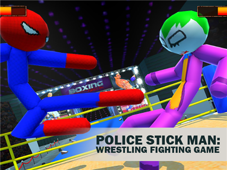 Police Stick Man: Wrestling Fighting Game