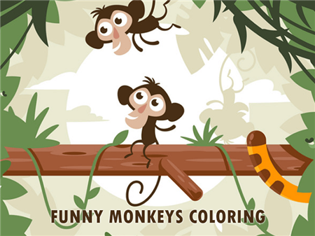 Funny Monkeys Coloring