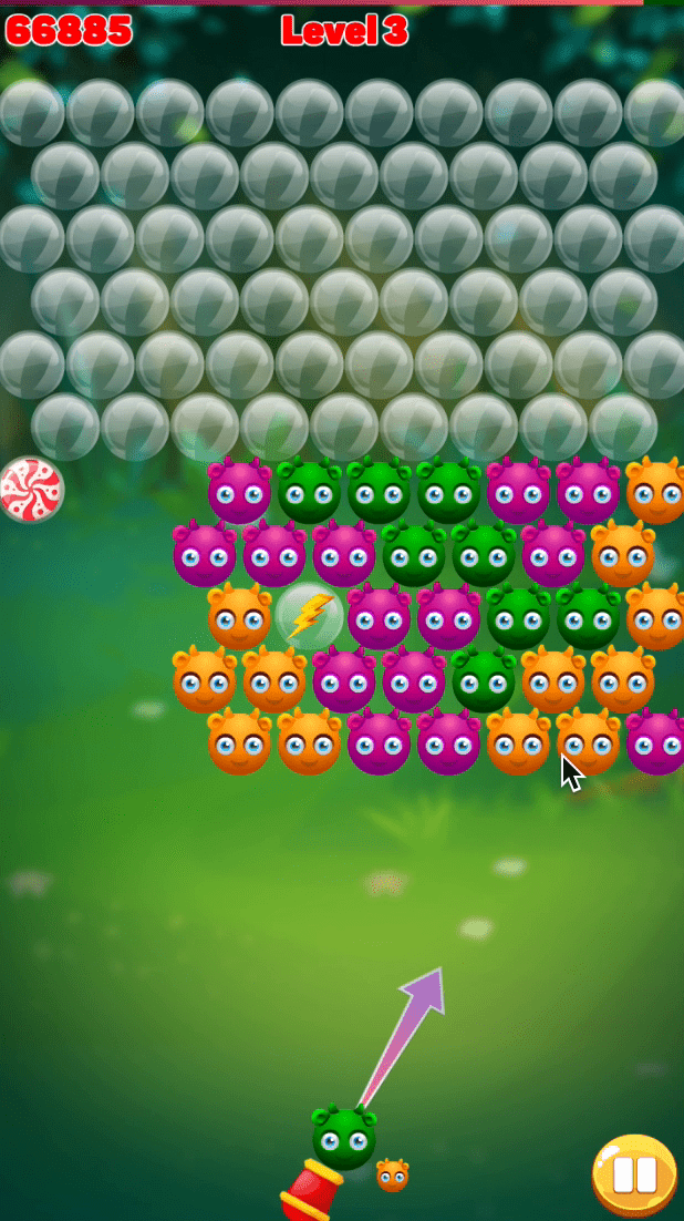 Cute Monster Bubble Shooter Screenshot 2
