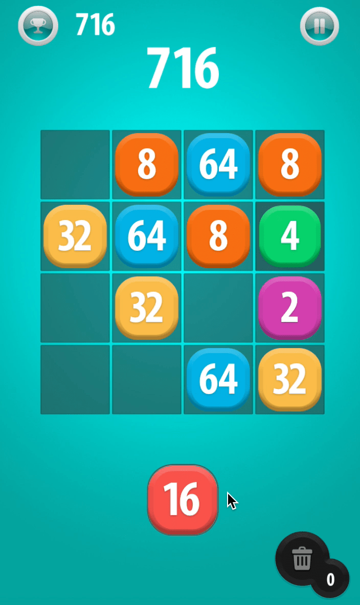 2048 Drag 'n Drop Screenshot 1