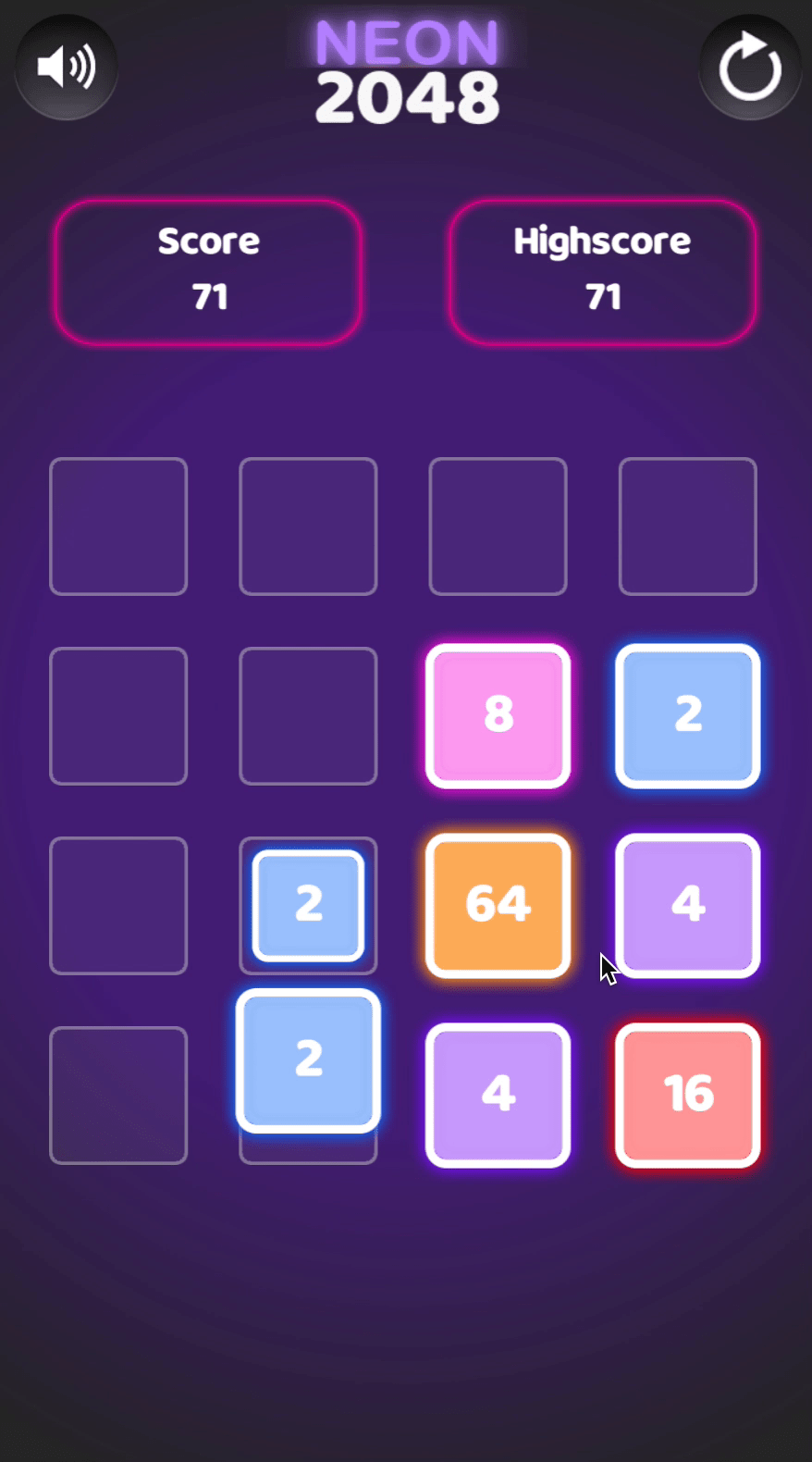 Neon 2048 Screenshot 2