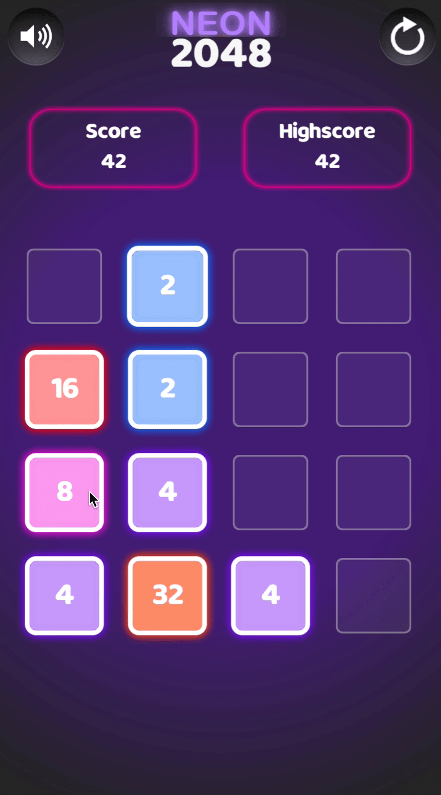 Neon 2048 Screenshot 3