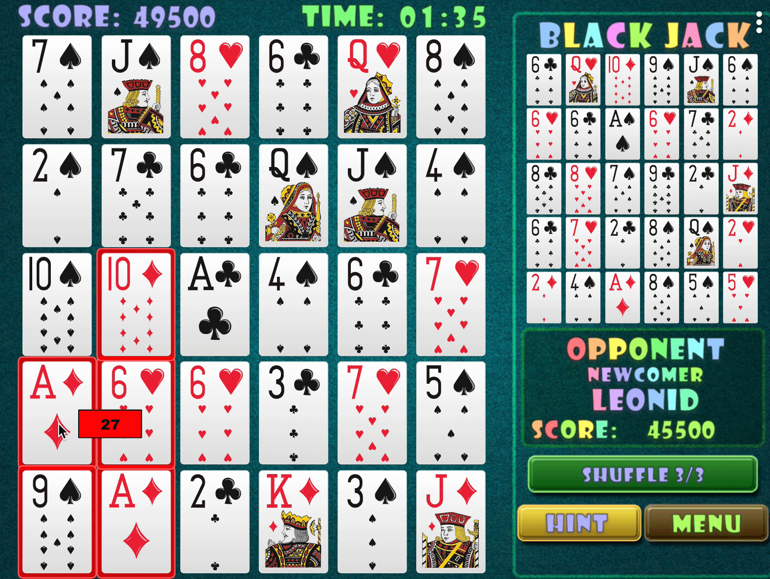 Black Jack Puzzle Screenshot 10