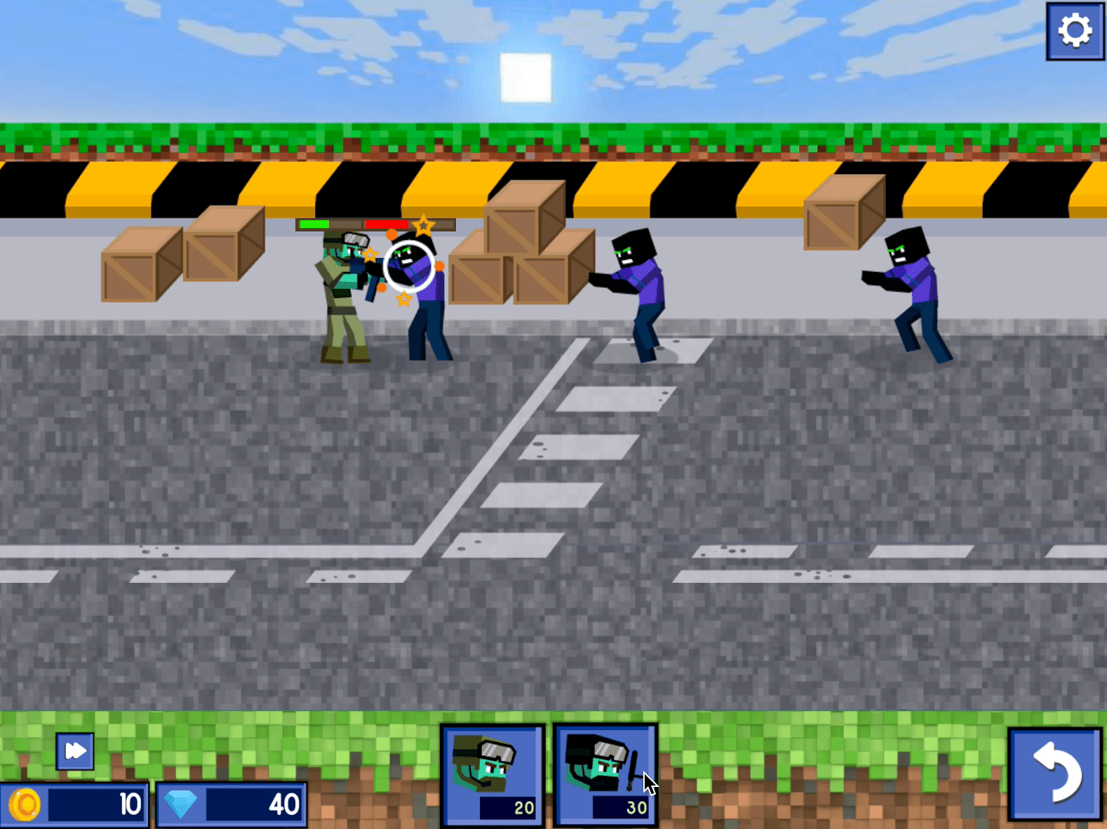 MineWar Soldiers vs Zombies Screenshot 1