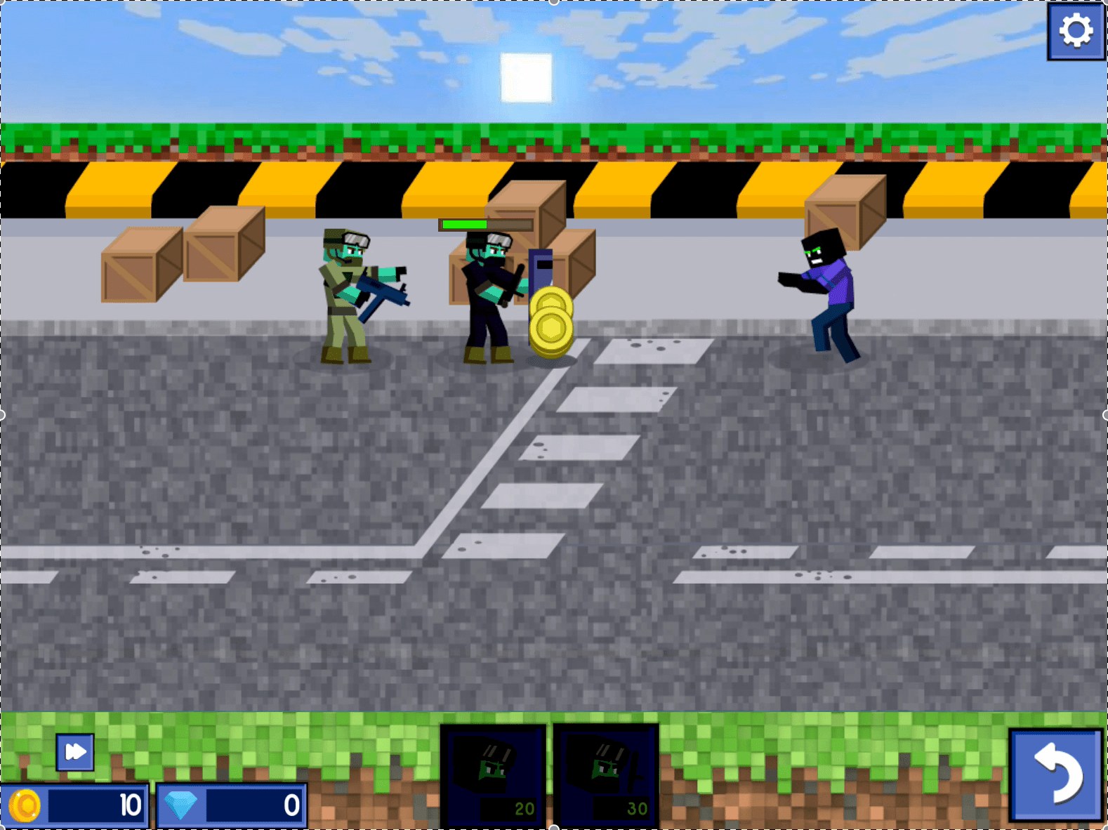 MineWar Soldiers vs Zombies Screenshot 2
