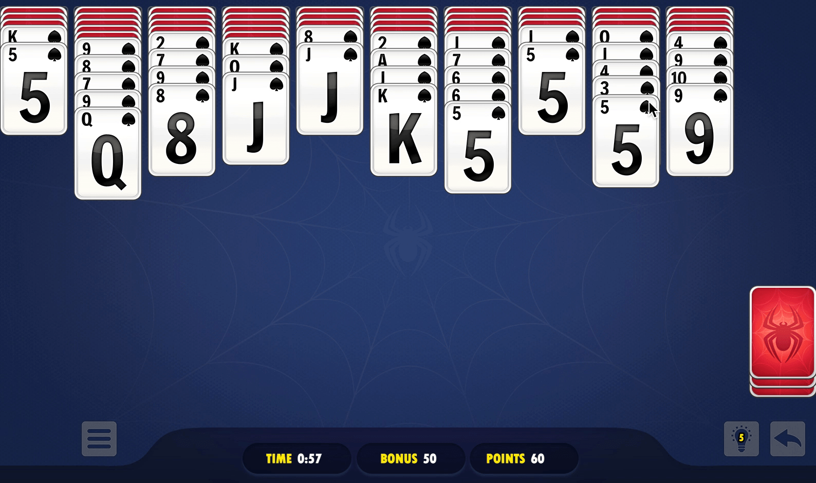 Spider Solitaire Blue Screenshot 10