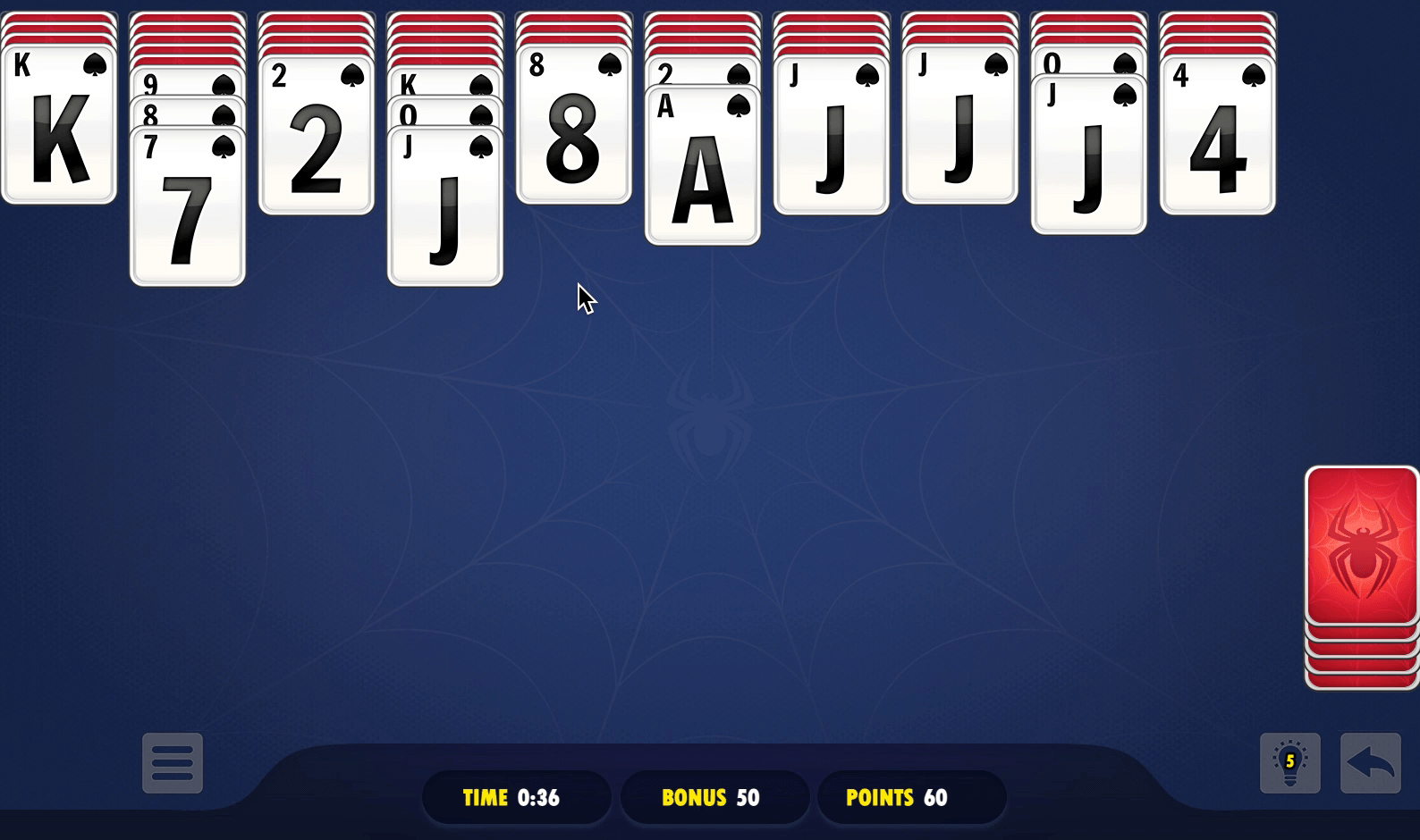 Spider Solitaire Blue Screenshot 11