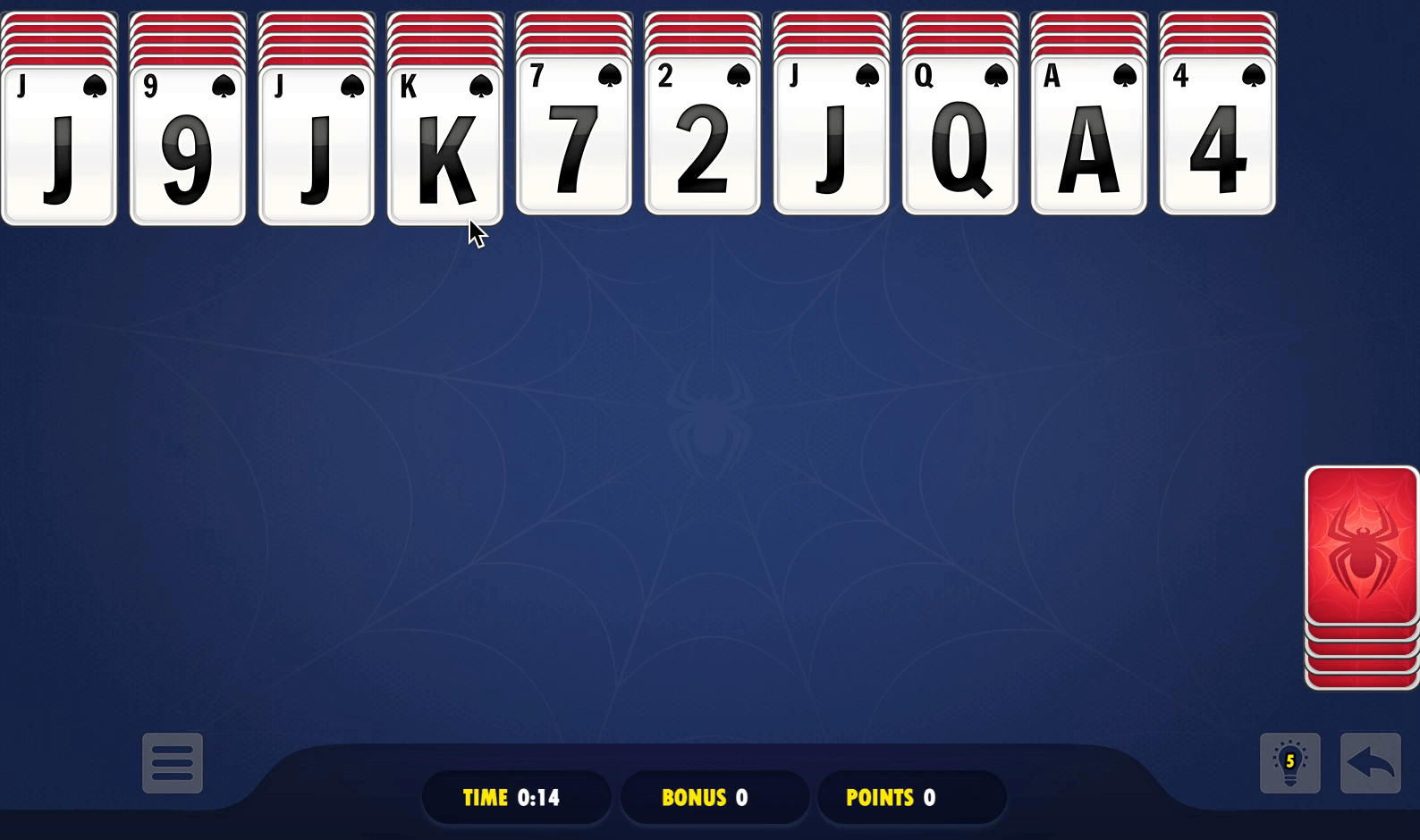 Spider Solitaire Blue Screenshot 12