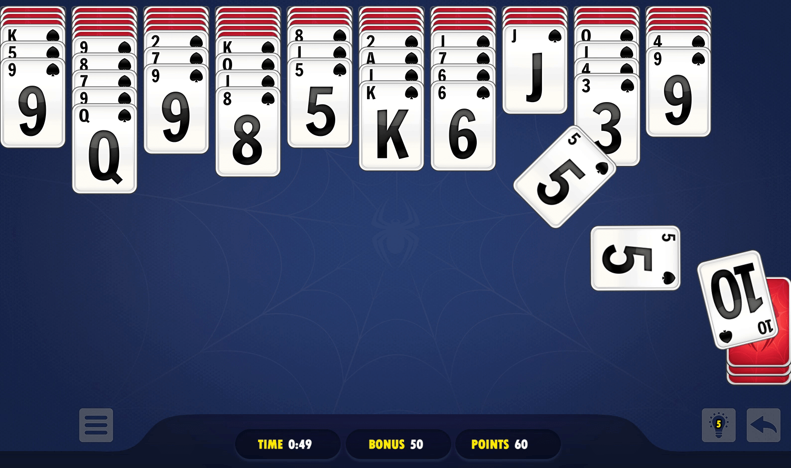 Spider Solitaire Blue Screenshot 7