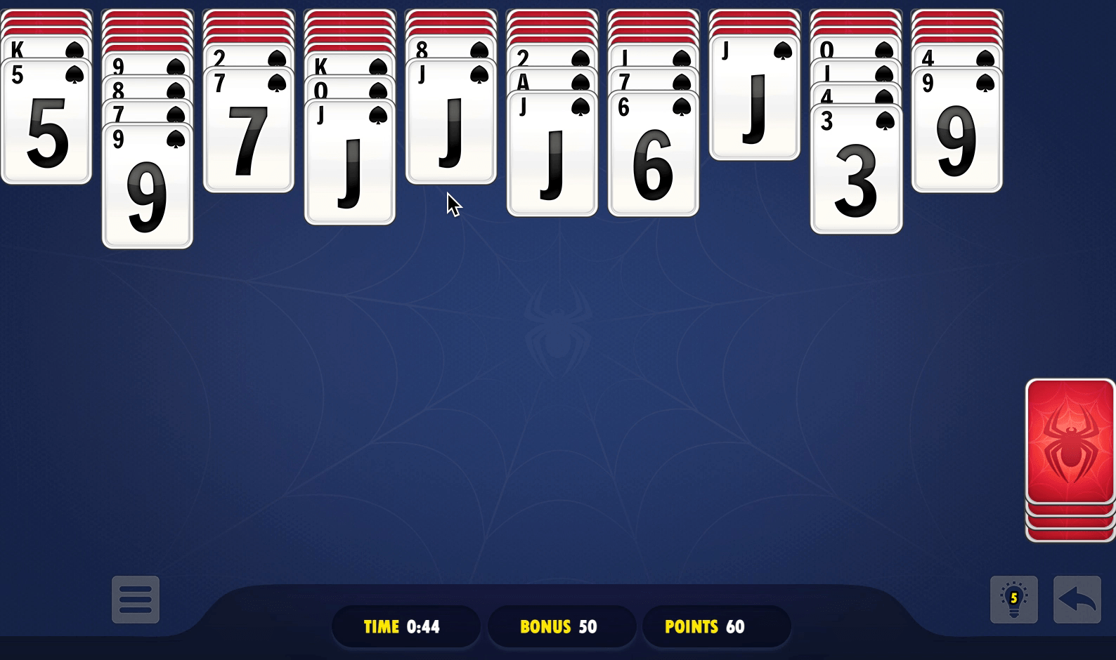 Spider Solitaire Blue Screenshot 8