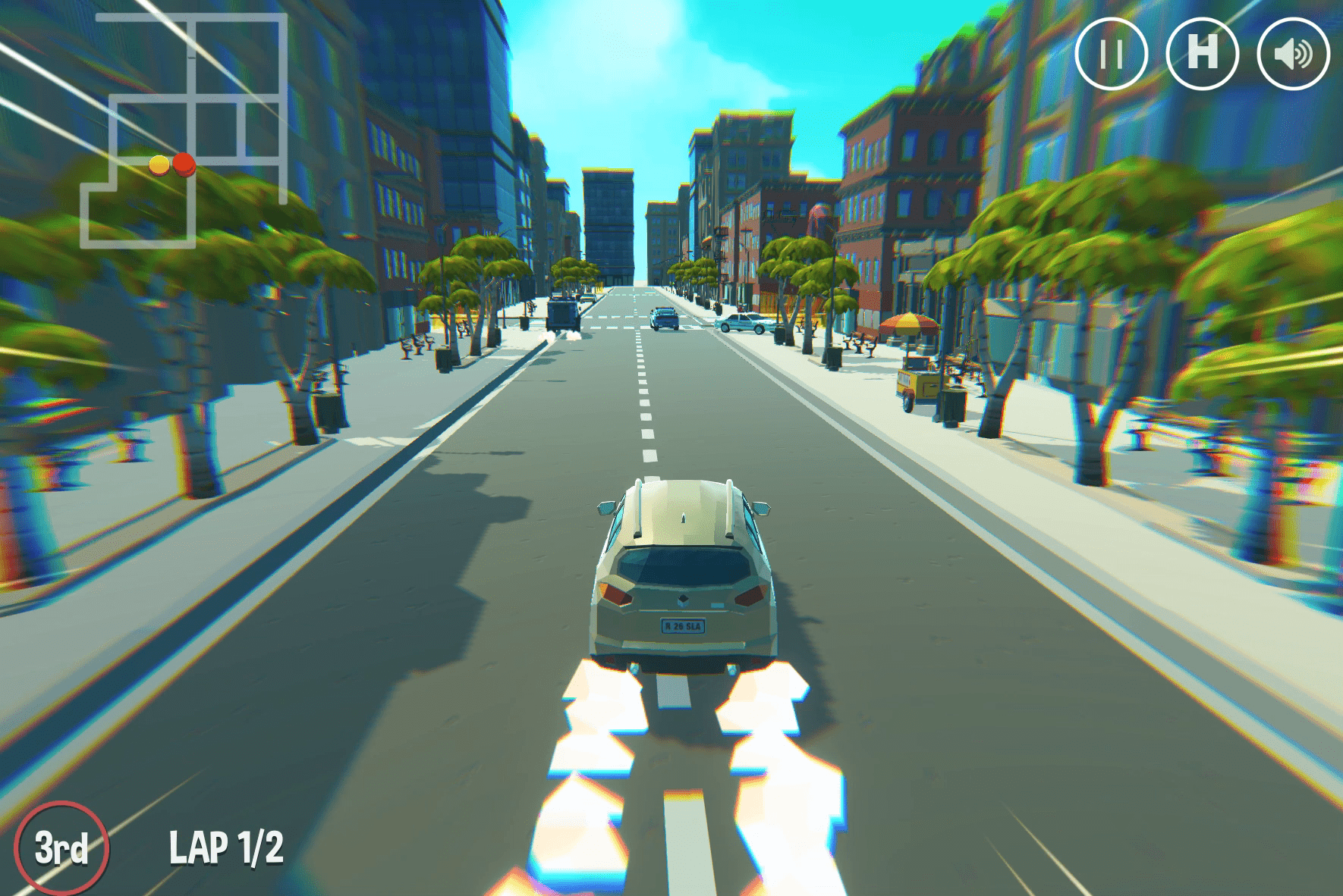 2 Player 3D City Racer Screenshot 1