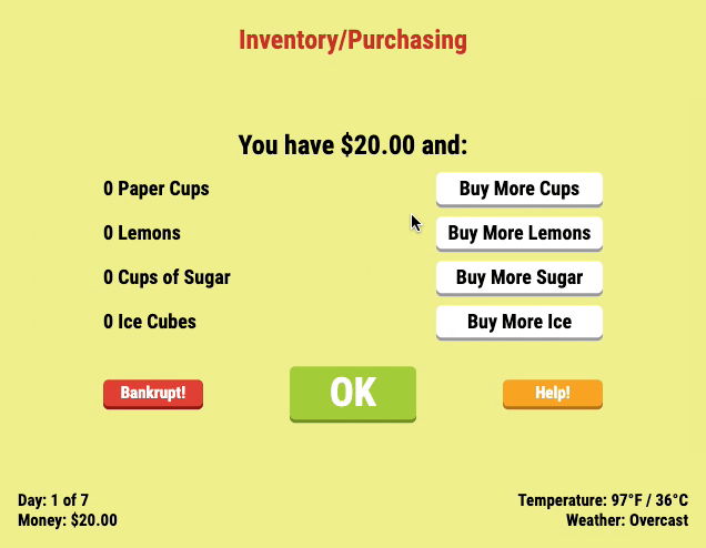 Lemonade Stand Screenshot 14 Lemonade Stand Screenshot 14