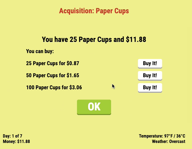 Lemonade Stand Screenshot 2 Lemonade Stand Screenshot 2