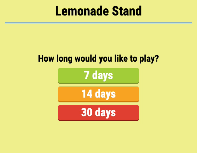 Lemonade Stand Screenshot 3 Lemonade Stand Screenshot 3