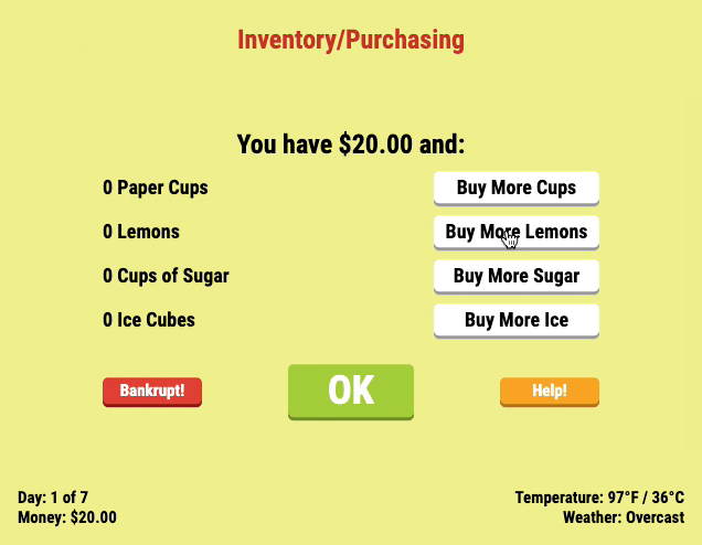 Lemonade Stand Screenshot 4 Lemonade Stand Screenshot 4