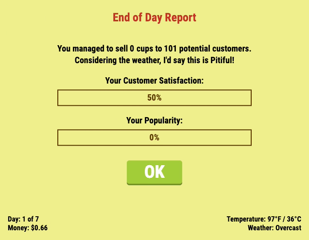 Lemonade Stand Screenshot 6 Lemonade Stand Screenshot 6