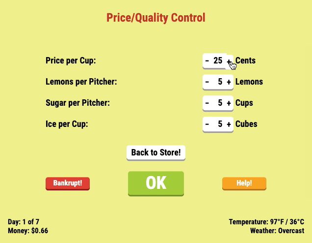 Lemonade Stand Screenshot 7 Lemonade Stand Screenshot 7