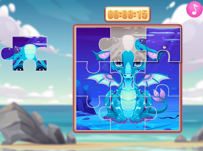 Cute Unicorns And Dragons Puzzle Screenshot 1