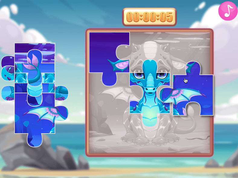 Cute Unicorns And Dragons Puzzle Screenshot 8