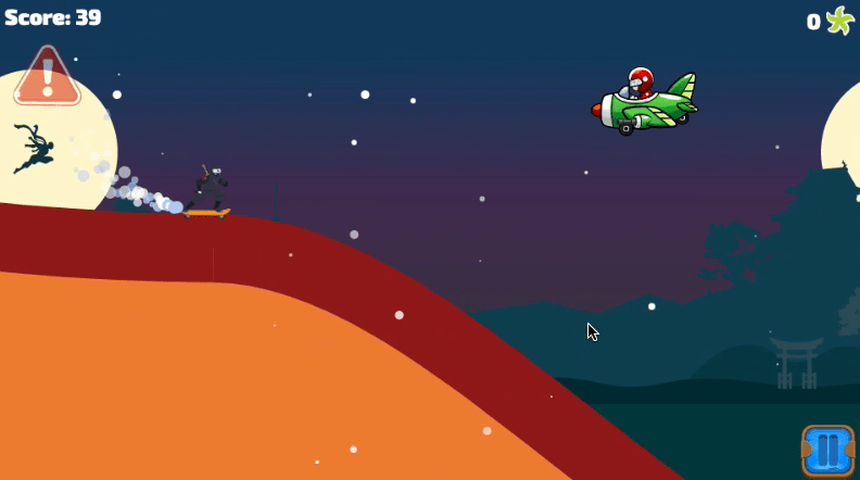 Lava And Ninja Skateboard Screenshot 1