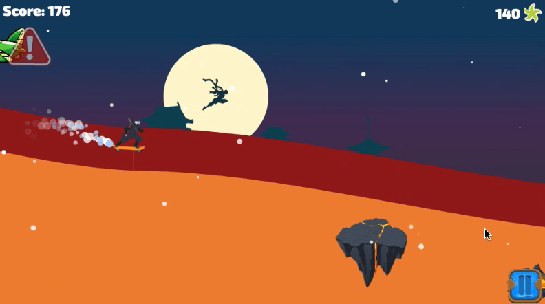 Lava And Ninja Skateboard Screenshot 4