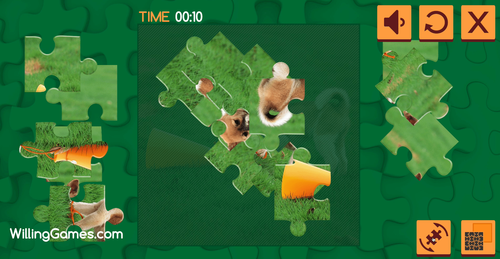 Playful Puppy Outdoor Puzzle Screenshot 1