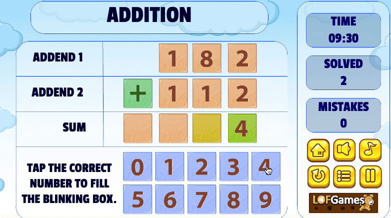 Addition Practice Screenshot 2