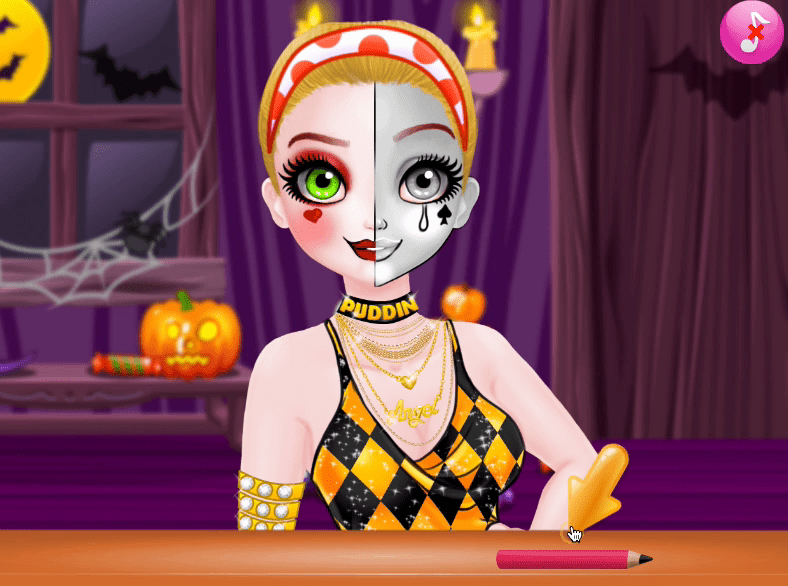 Princess Halloween Makeup Half Faces Tutorial Screenshot 2