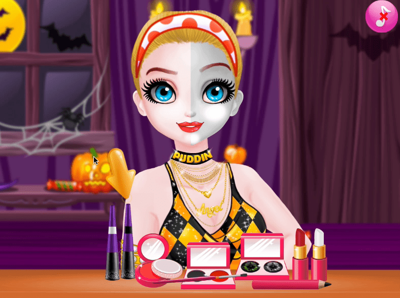 Princess Halloween Makeup Half Faces Tutorial Screenshot 9